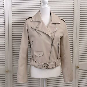 Zara Faux Leather Biker Jacket Size L